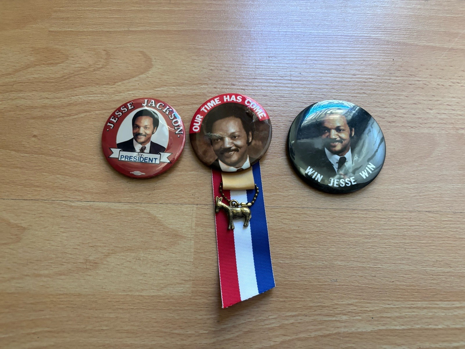 Vintage Jesse Jackson Campaign Pin Lot President Ribbon Button Political 1980s