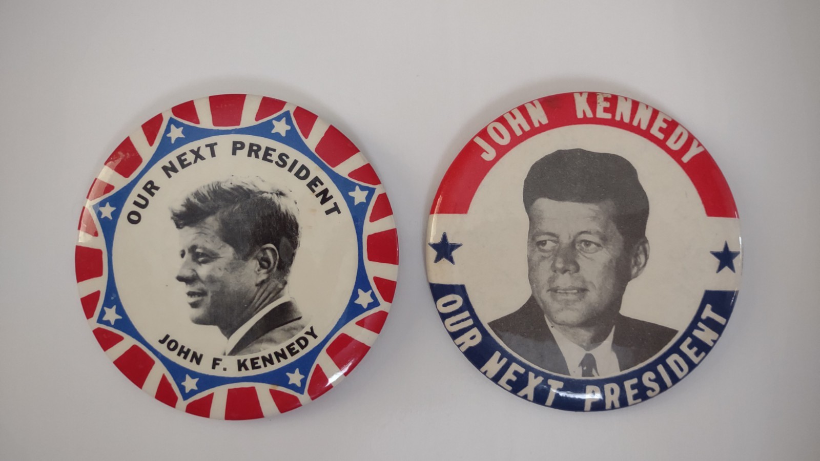 Vintage 1960 OUR NEXT PRESIDENT JOHN F KENNEDY Campaign Button Pins