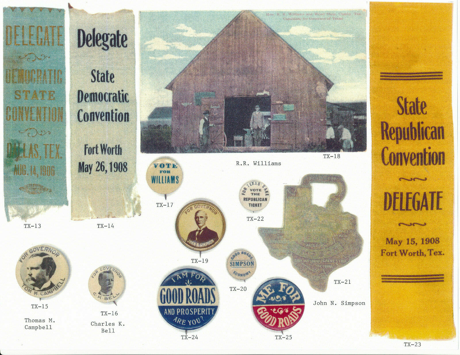 Texas Political Campaign items 282 page full color book + election results 1845