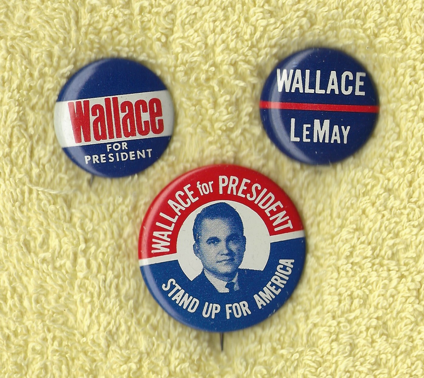 1968(Lot of 3) George Wallace (1 – 1-3/8)” / Presidential Campaign Buttons(L2)