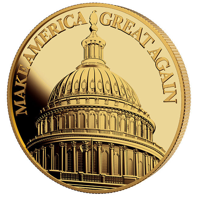 2022 Trump Patriot Gold Coin – US Capitol In Green Velvet Green Box
