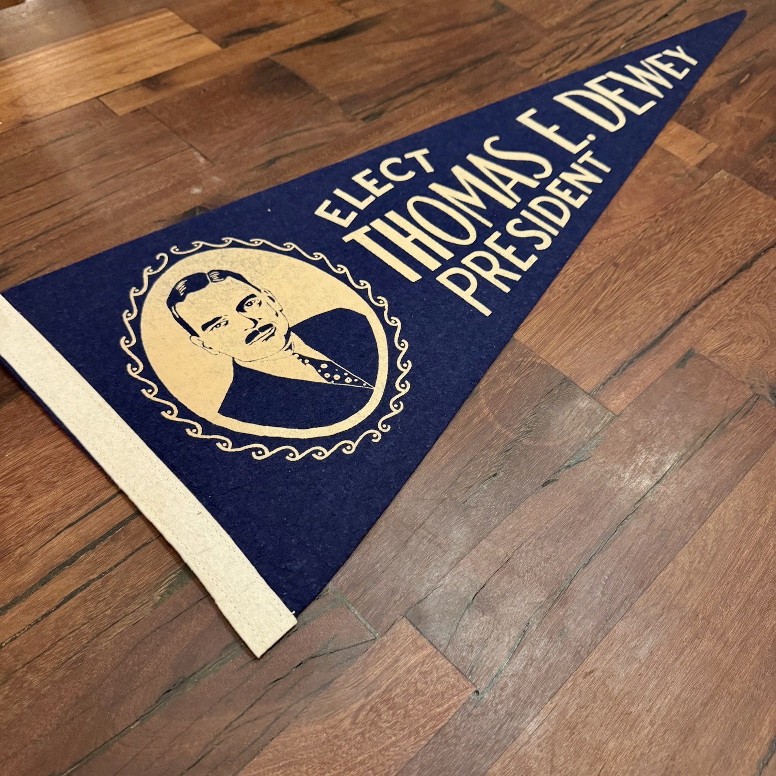 Rare Elect Thomas Dewey Historic Presidential Campaign 1944/1948 Felt Pennant