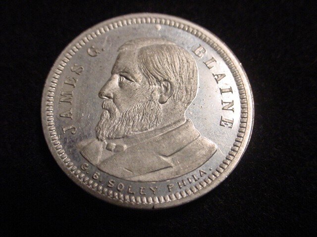 James G. Blaine 1884 Presidential Campaign Token, Uncirculated