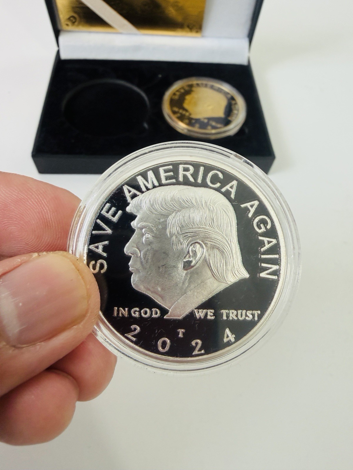 2024 Donald Trump Gold & Silver Plated Proof Coin Set w/ COA Box Limited