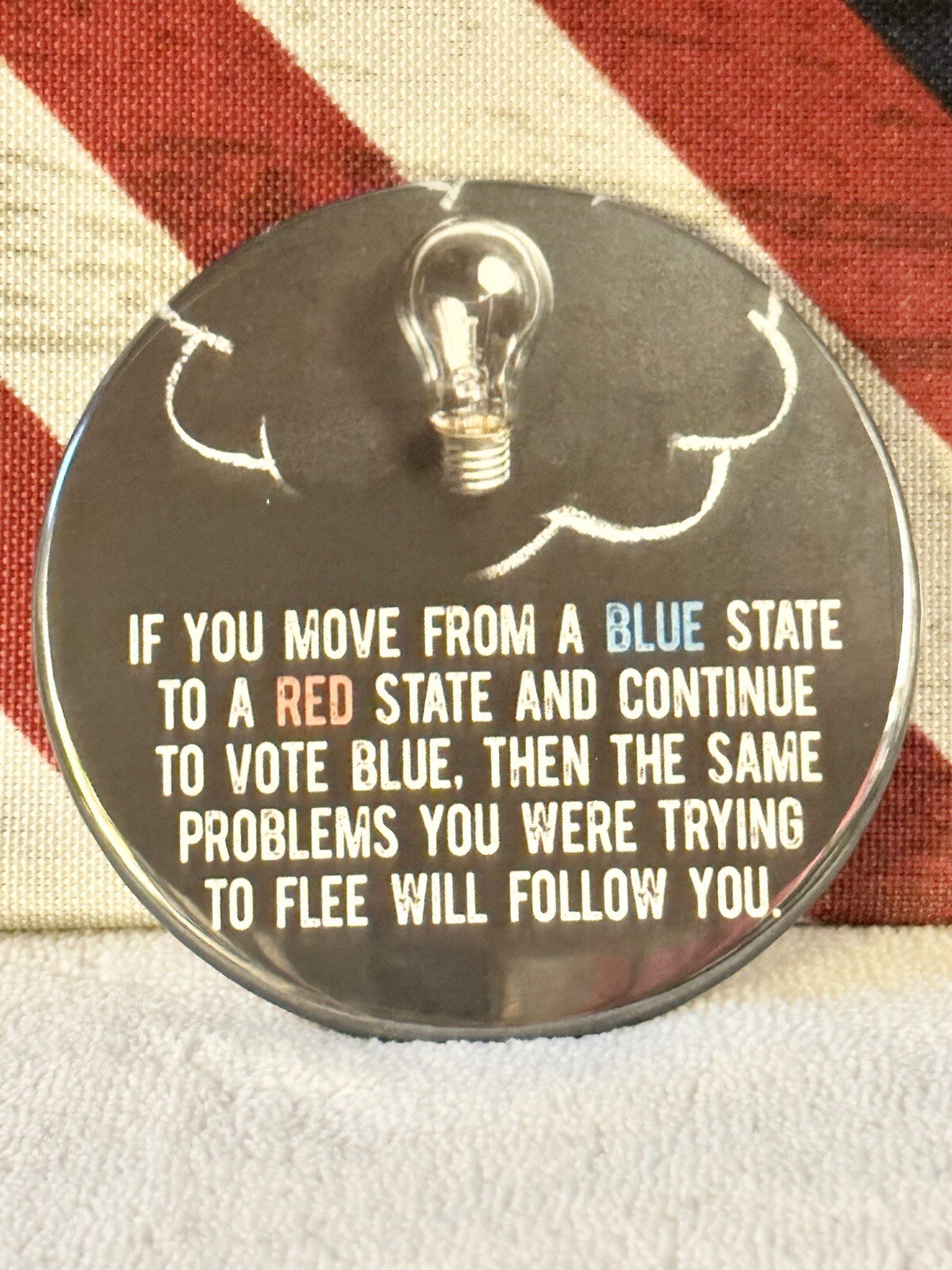 Trump 2024 Anti-Democrat Political “Satire” Pin-Back Button 3″ Round ENDING SOON