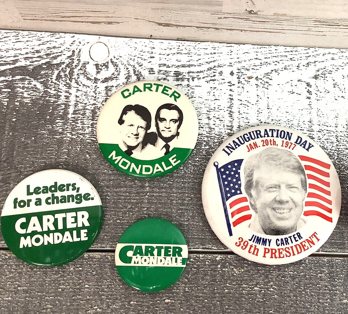 Vintage Jimmy Carter Campaign Buttons 1976 & 1977