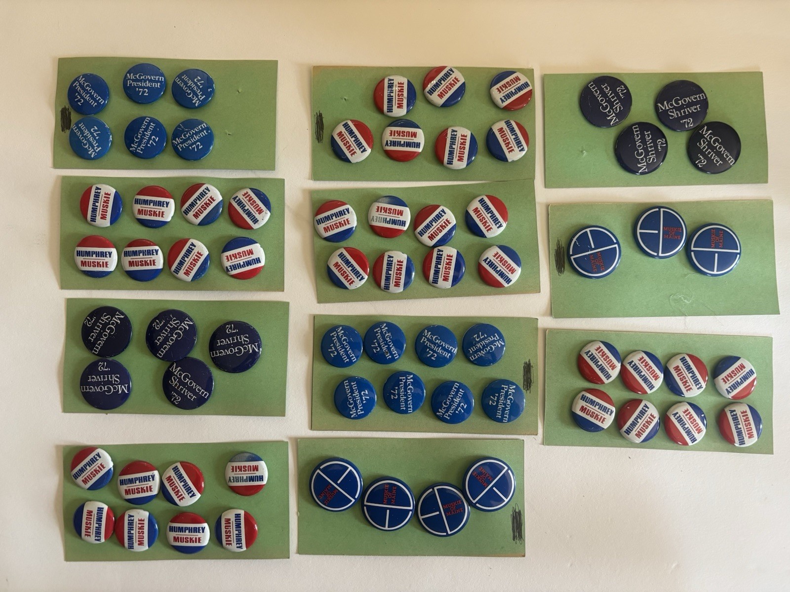 Lot of Sixty Nine 60s/70s Campaign Buttons, McGovern, Muskie, Shriver, Humphrey