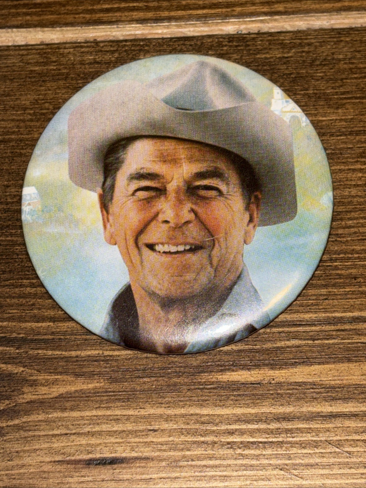 Ronald Reagan 2-1/2″ / Cowboy Hat 1980 Presidential Campaign Button Pin gop