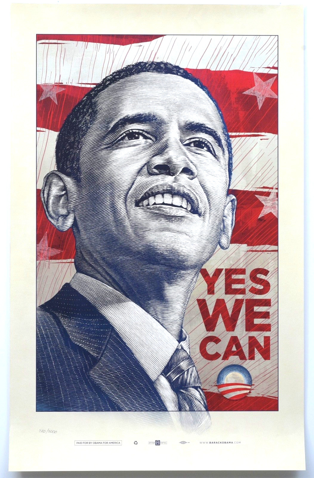 Obama 2008 Campaign Poster, Yes We Can, Antar Dayal, edition of 5000