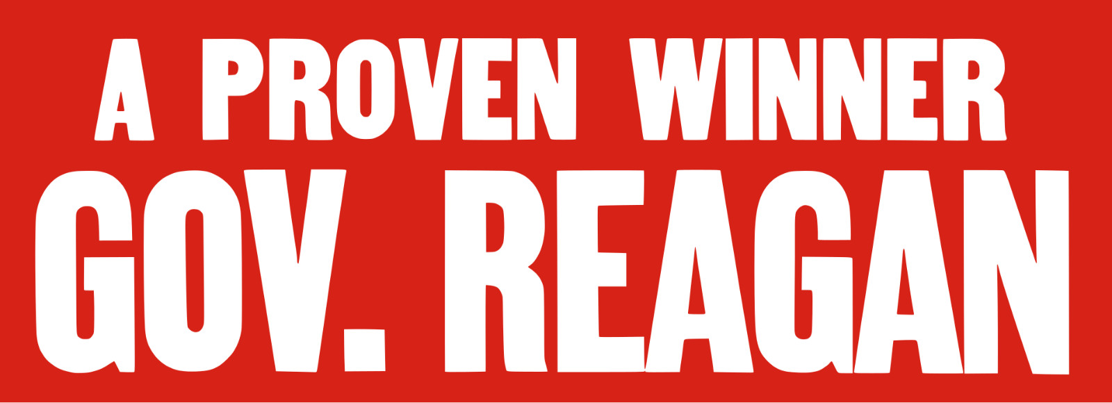 Ronald Reagan 1968 presidential President Replica Campaign Bumper Sticker