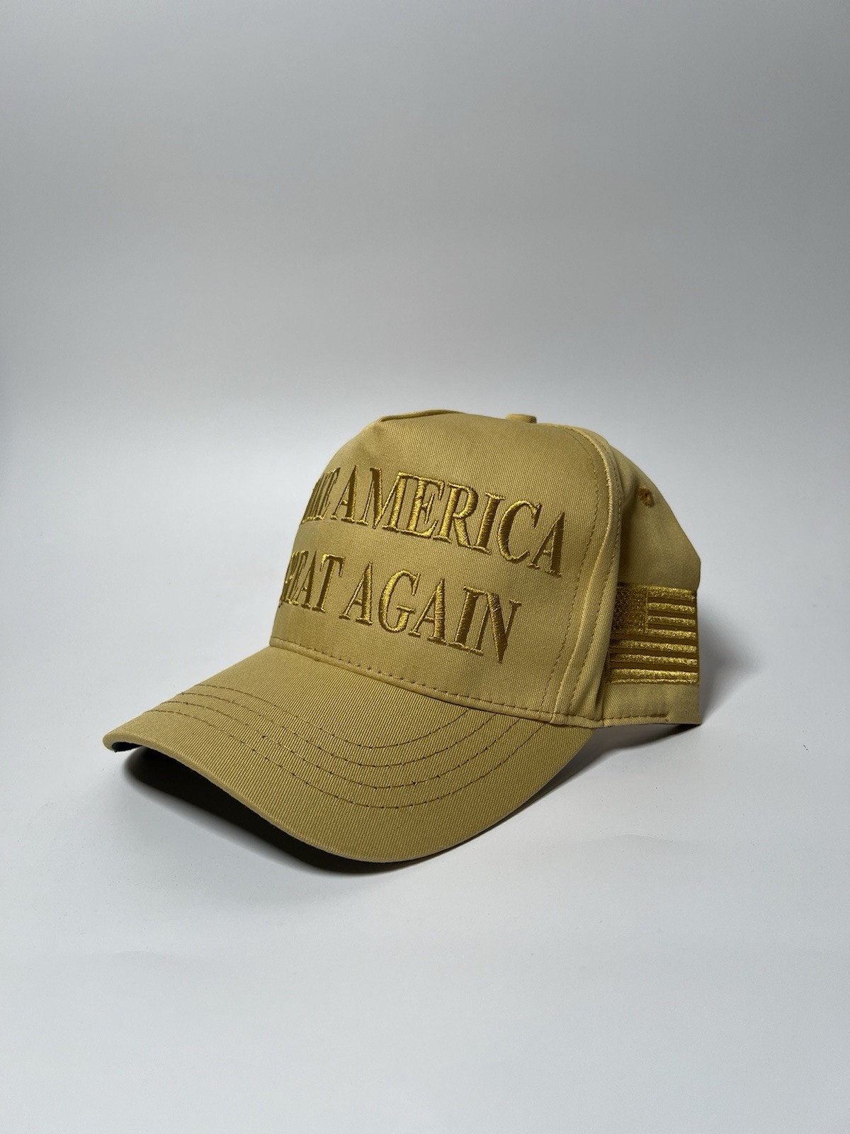Official Donald Trump Campaign Rare All Gold Age MAGA Hat CaliFame Make America