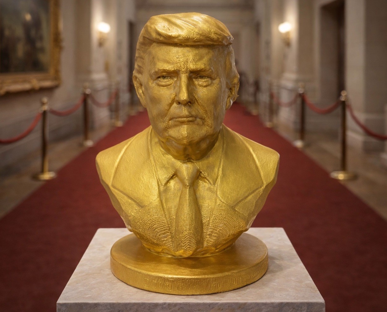 President Donald J Trump 3D Printed Bust Statue. 6” Tall. Gold. MAGA! SHIPS FREE