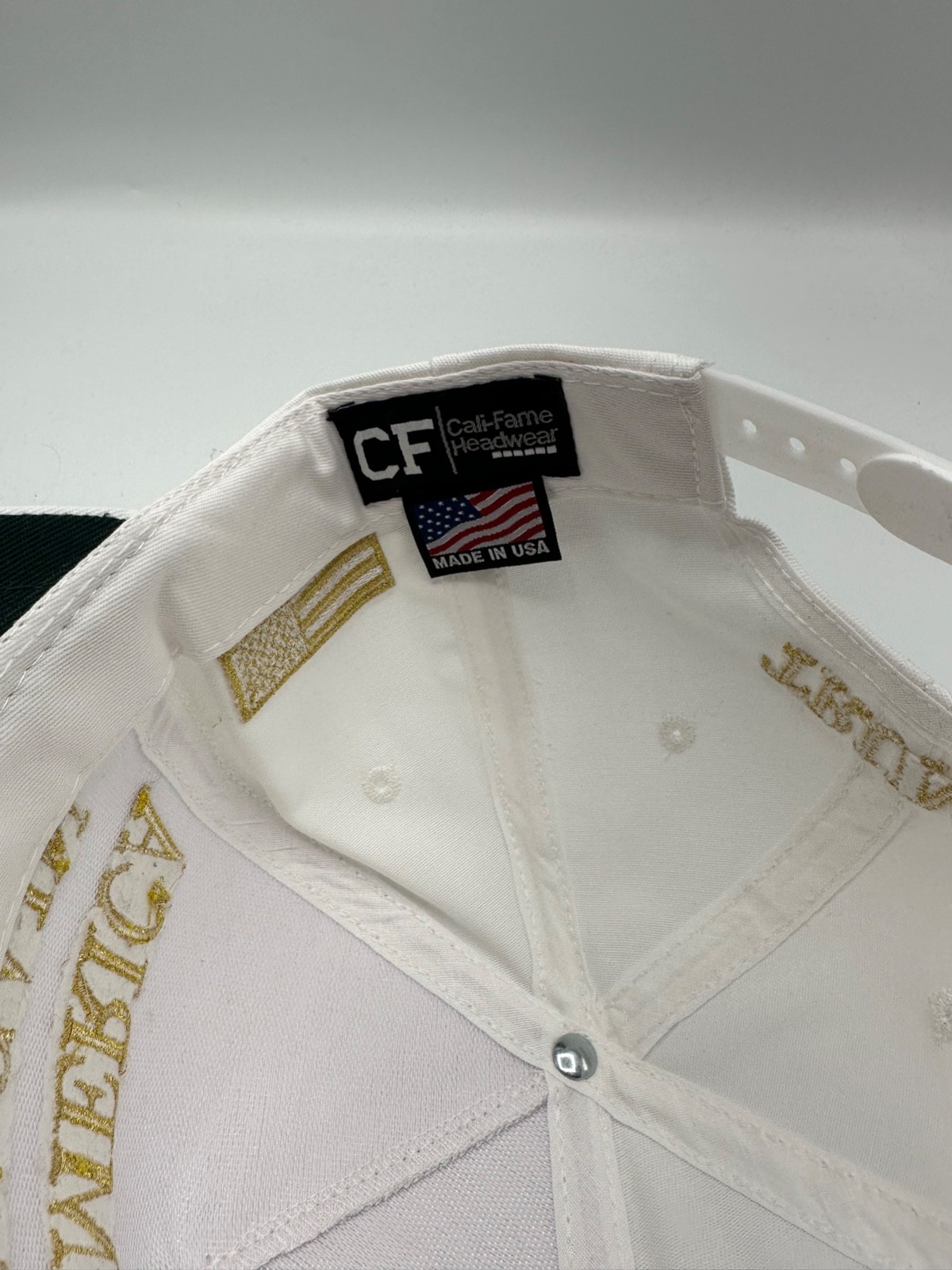 Official Make America Great Again Trump Cali Fame 45-47 White Snapback Hat Cap