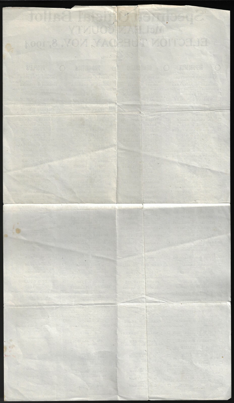 Lg 1904 Illinois Prez Ballot GOP TR Demo Parker Prohib Swallow & Peoples Watson!