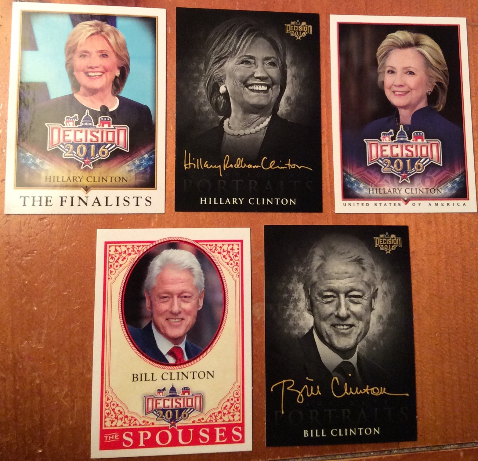 Hillary and Billl Clinton Presidental Decision 2016 Trading Cards