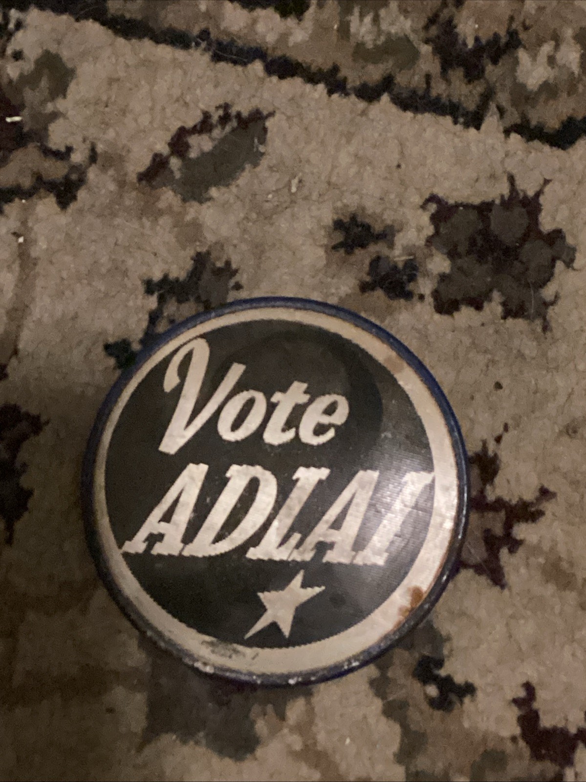 Vintage Adlai Stevenson Presidential Campaign Flasher Lenticular pinback button