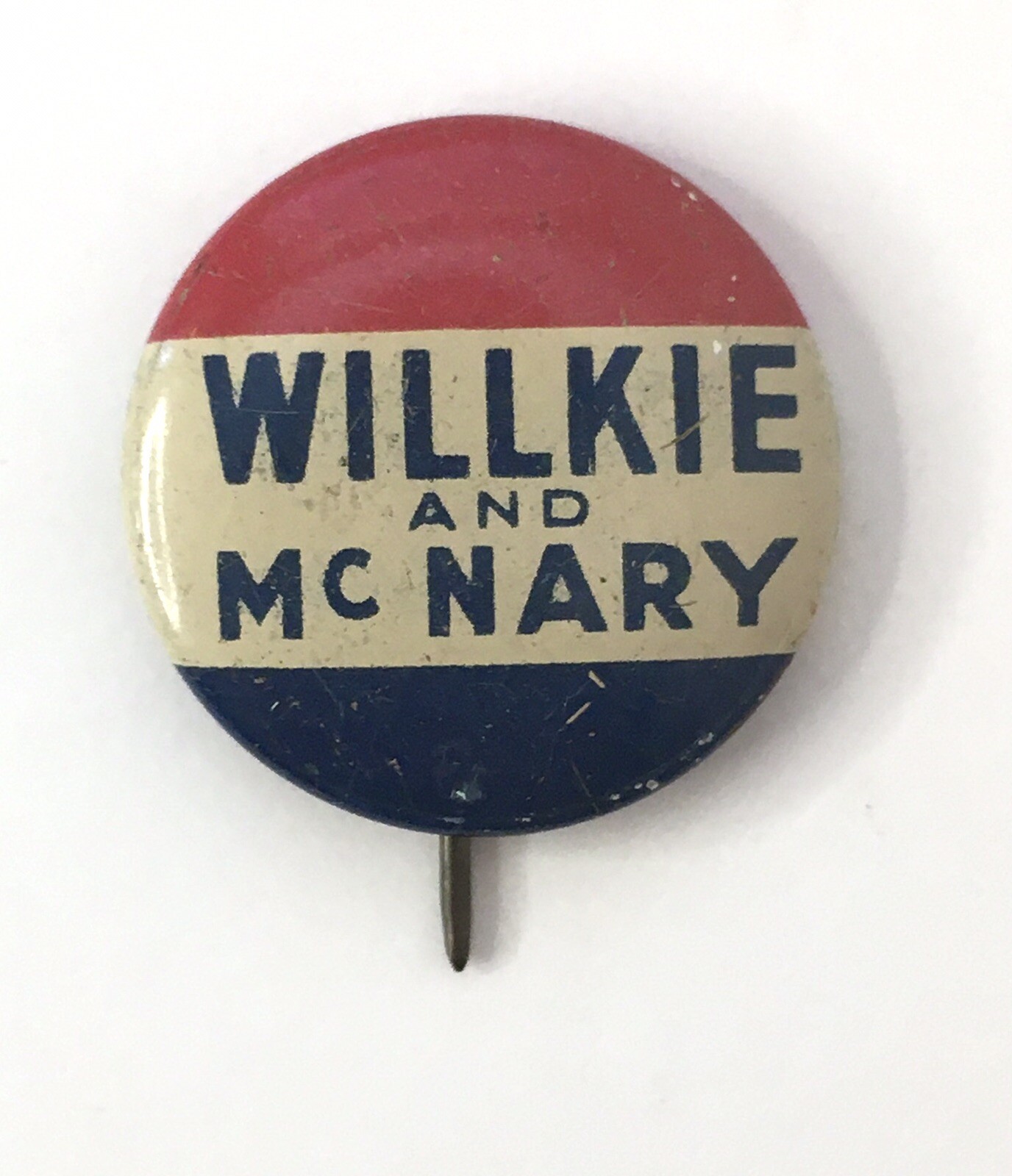 VINTAGE WILLKIE AND McNARY CAMPAIGN BUTTON 1940s POLITICAL COLLECTIBLE PIN BACK